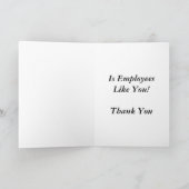 "Der Schlüssel zu meinem Erfolg" Mitarbeiter Viele Dankeskarte (Innenseite)