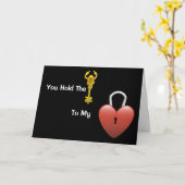 Der Schlüssel zu meinem Herzen - Romantische Grußk Karte (Gelbe Blume)