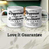 Der Schlüssel zur glücklichen Tasse, die niedrigen Kaffeetasse