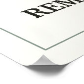 DER SCHLÜSSEL ZUR IMMORTALITÄT IST, DASS ERSTE EIN POSTER (Ecke)