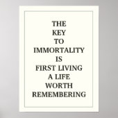 DER SCHLÜSSEL ZUR IMMORTALITÄT IST, DASS ERSTE EIN POSTER (Vorne)