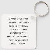 Der Schlüsselanhänger der Personalisierten Erinner (Rückseite)