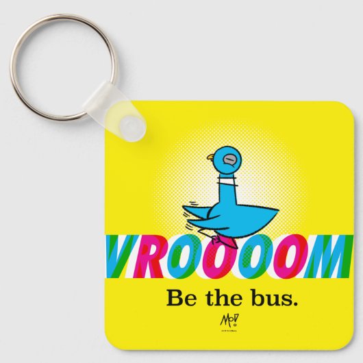 Der Schlüsselanhänger der Taube Vroom (Vorderseite)