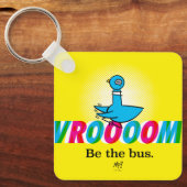 Der Schlüsselanhänger der Taube Vroom (Vorderseite)