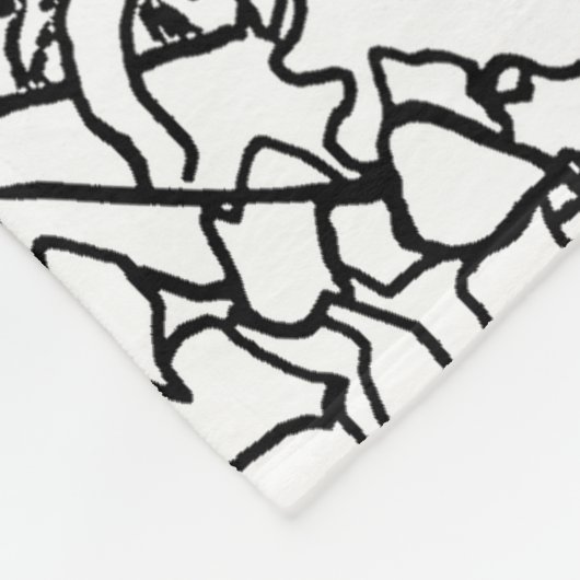 Der Schmetterling, der in Schwarzweiss mit Blumen Fleecedecke (Ecke)