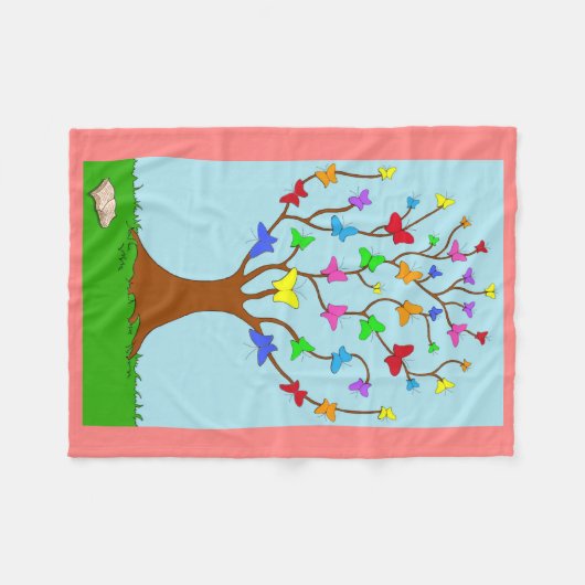 Der Schmetterlingsbaum Fleecedecke (Vorderseite (Horizontal))