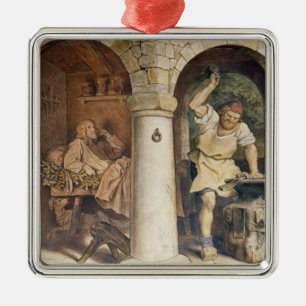 Der Schmied von Ruhla, c.1854 Silbernes Ornament