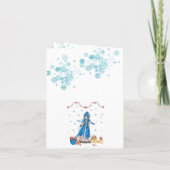 Der Schnee Maiden in einem Weihnachtskleid Karte (Rückseite)