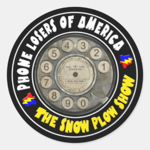 Der Schnee-Pflug-Show-Aufkleber Runder Aufkleber