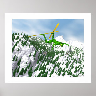 Der Schnee-Skifahrer Poster