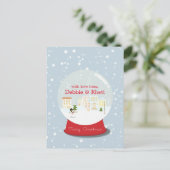 Der Schneeball mit Schnee Postkarte (Stehend Vorderseite)