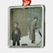 Der Schneeball - schuldig oder nicht schuldig Silbernes Ornament (Links)