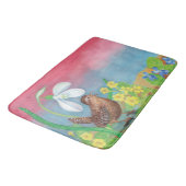 Der Schneefall und der Waldvogel beschwören den Fr Badematte (Schrägansicht)