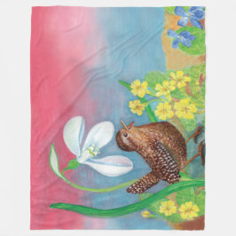 Der Schneefall und der Waldvogel beschwören den Fr Fleecedecke