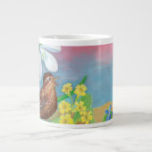 Der Schneefall und der Waldvogel beschwören den Fr Jumbo-Tasse (Vorderseite)