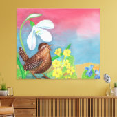 Der Schneefall und der Waldvogel beschwören den Fr Leinwanddruck (Insitu (Wohnzimmer))