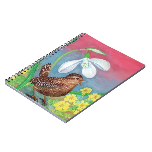 Der Schneefall und der Waldvogel beschwören den Fr Notizblock (Linke Seite)