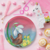 Der Schneefall und der Waldvogel beschwören den Fr Pappteller (Party)