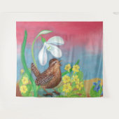 Der Schneefall und der Waldvogel beschwören den Fr Wandteppich (Vorderseite (Horizontal))