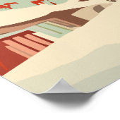 Der Schneemann in einem Kimono zu Weihnachten Poster (Ecke)