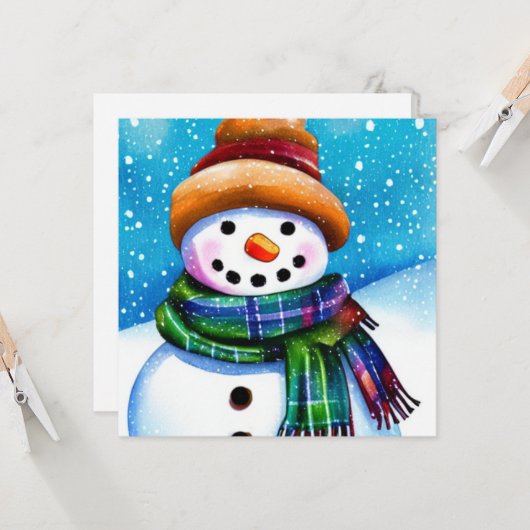Der Schneemann Karte (Vorderseite/Rückseite Beispiel)