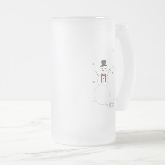Der Schneemann Mattglas Bierglas (VorderseiteRechts)