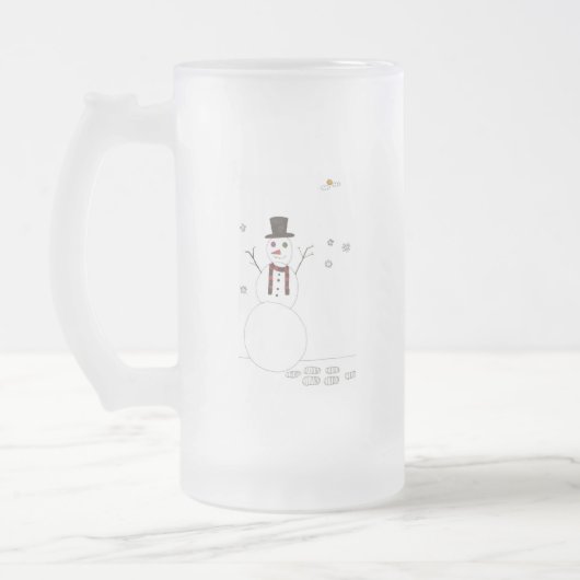 Der Schneemann Mattglas Bierglas (Links)
