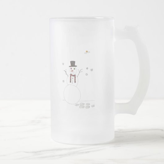 Der Schneemann Mattglas Bierglas (Rechts)