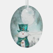 Der Schneemann Ornament Aus Glas (Vorderseite Rechts)