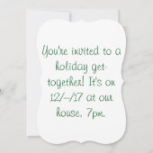 Der Schneemann schwindet Einladung (Rückseite)