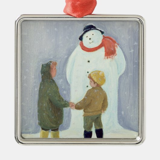 Der Schneemann Silbernes Ornament (Vorne)