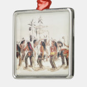 Der Schneeschuh-Tanz Silbernes Ornament (Links)