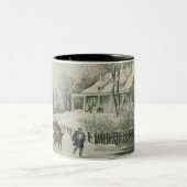 Der Schneesturm kurrier & ives Zweifarbige Tasse (Mittel)