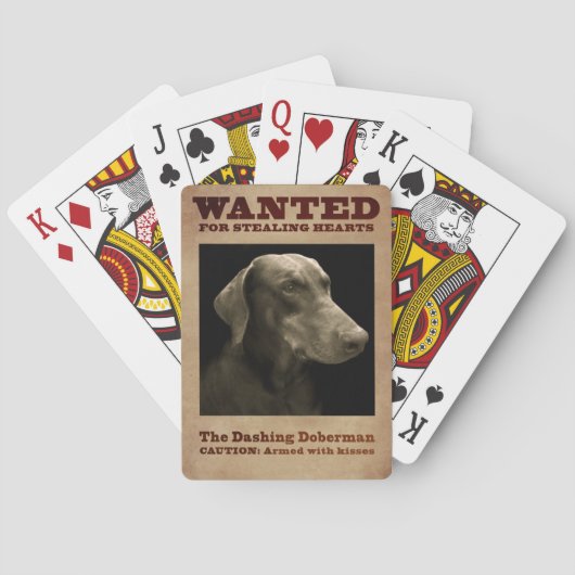 Der schneidige Dobermann Spielkarten (Rückseite)
