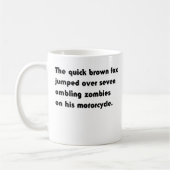 Der schnelle BrownFox gesprungen über… Pangram T - Kaffeetasse (Links)