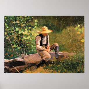 Der schnitzende Junge von Winslow Homer Poster