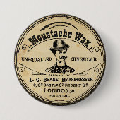 Der Schnurrbart-Schnurrbart-Wachs-Button-Knopf der Button (Vorderseite)