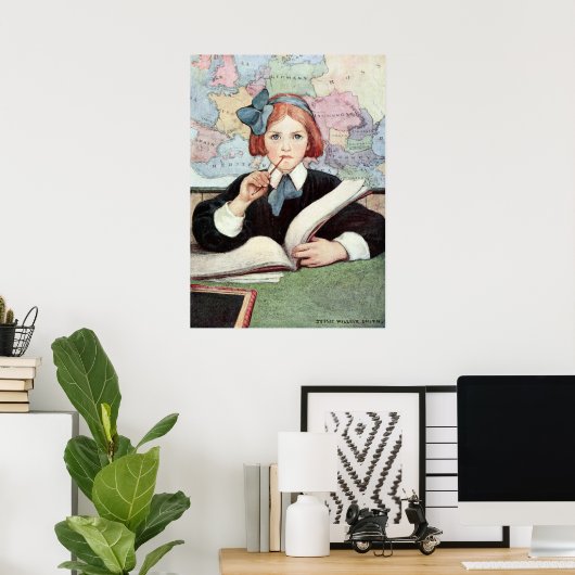 Der Scholar von Jessie Willcox Smith Poster (Heimbüro)