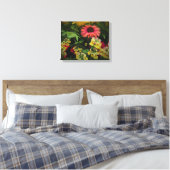 Der schöne Blumengarten im Schwarzen Vignette Lein Leinwanddruck (Insitu (Schlafzimmer))