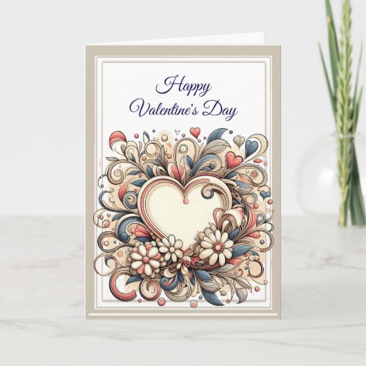 Der schöne elegante Valentinstag Karte (Vorderseite)