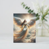 Der schöne Engel in den Wolken Postkarte (Stehend Vorderseite)