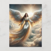 Der schöne Engel in den Wolken Postkarte (Vorderseite)