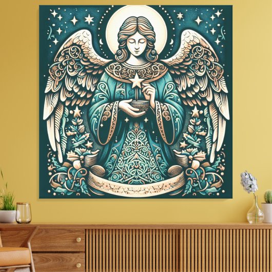 Der schöne Engel unter den Sternen Leinwanddruck (Insitu (Wohnzimmer))