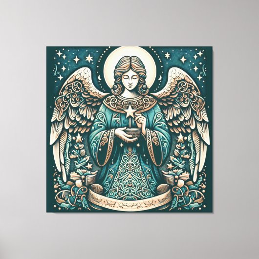 Der schöne Engel unter den Sternen Leinwanddruck (Vorderseite)