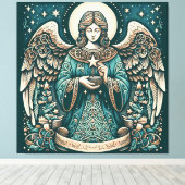 Der schöne Engel unter den Sternen Leinwanddruck (Insitu (Holzboden))