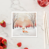 Der schöne Fox im Schneewald Serviette (Beispiel)