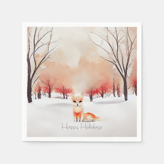 Der schöne Fox im Schneewald Serviette (Vorderseite)