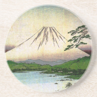 Der schöne Fujisan in Japan, circa 1800s Sandstein Untersetzer