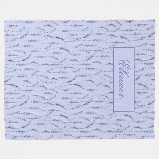 Der schöne Garten des Lavendel Sprigs - Mit Monogr Fleecedecke (Vorderseite (Horizontal))