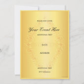 Der schöne Golddiamant in lila Einladung (Rückseite)